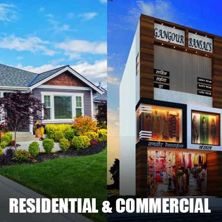 Minimal commercial (only 10%) and residential (90%)